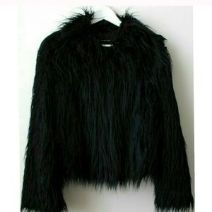 black fur jacket